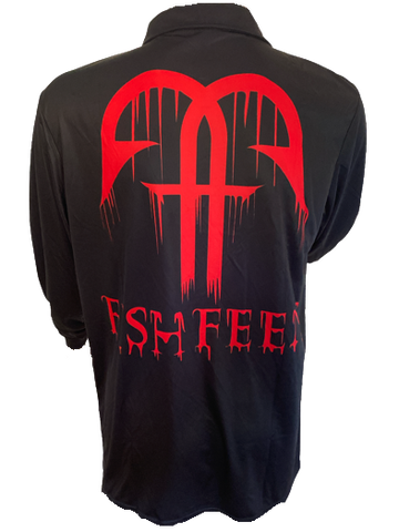 Black Jack long sleeve, 100% polyester, button up and collared